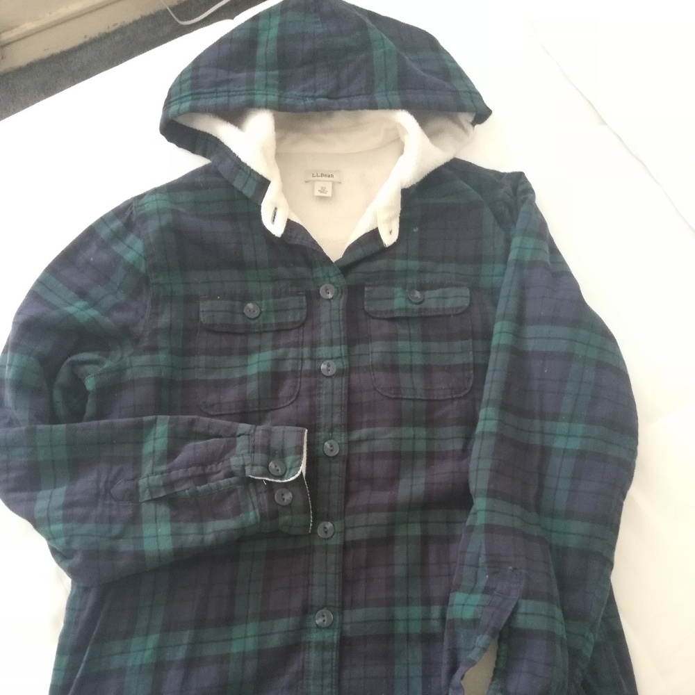 L.L.Bean Black Watch Tartan Button-Up
